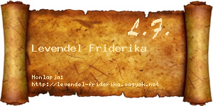 Levendel Friderika névjegykártya
